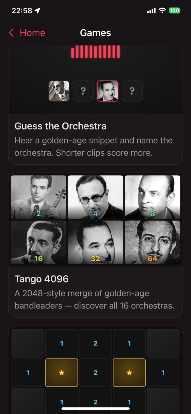 Games for the milonga